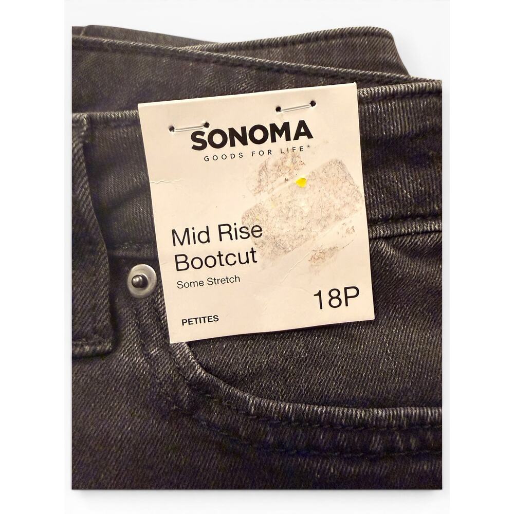 Sonoma Bootcut Jeans Women 18P Black Mid Rise Stretch NWT - Picture 4 of 7